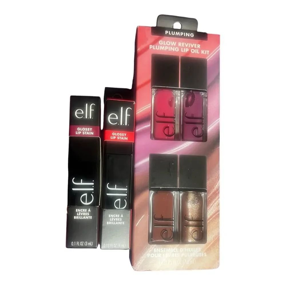 Elf 6 Piece Lip Set - 4 Lip Oils and 2 Lip Stains NWT